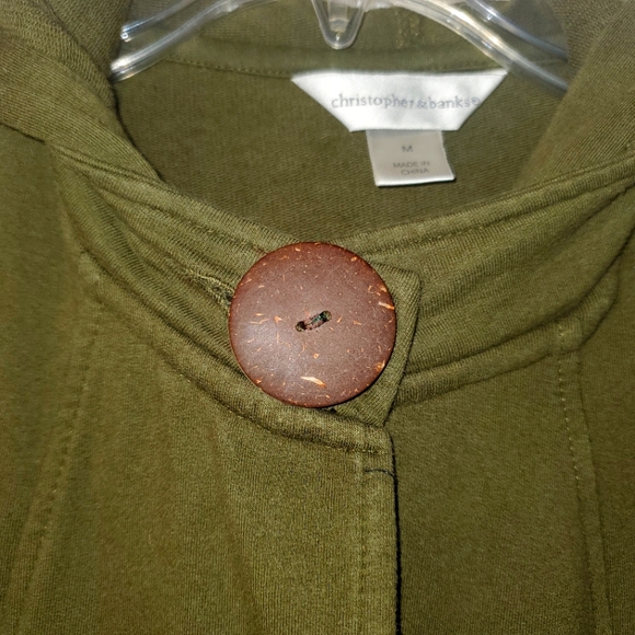 Christopher&banks Women's Medium Olive Jacket - Picture 3 of 6